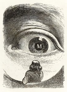 Gulliver viene ispezionato dalla figlia del contadino a Brobdingnag, dai Viaggi di Gulliver di Jonathan Swift da Grandville