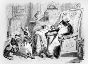 Il gatto, la donnola e il coniglietto, illustrazione per 
