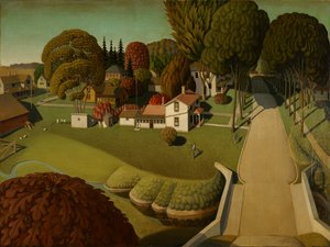 Il Luogo di Nascita di Herbert Hoover, West Branch, Iowa da Grant Wood