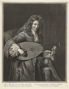 Ritratto del liutista e compositore Charles Mouton c. 1626-1710, ca. 1695 da Gérard Edelinck