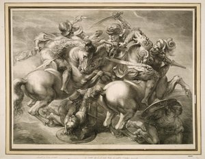 La battaglia dei quattro cavalieri (battaglia di Anghiari) da Gérard Edelinck