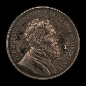 Michelangelo Buonarroti, 1475-1564, artista italiano, recto, 1673 da Gérard Léonard Hérard