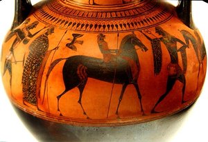 Anfora che Raffigura la Storia di Teseo e il Minotauro, c.540 a.C. da Greek