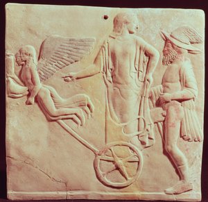 Afrodite ed Ermes su un carro trainato da Eros e Psiche, 470 a.C.