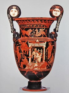 Cratere a volute a figure rosse apule, c.375-350 a.C. da Greek