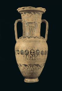 Anfora attica, Periodo Geometrico Tardo II B (720-700 a.C.) da Greek