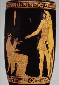 Lekythos a figure rosse attiche raffigurante Eracle (dettaglio) da Greek