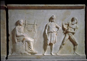 Arte greca: competizione musicale tra Apollo e Marsia da Greek