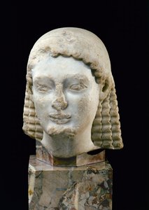 Testa di un Kouros, da Atene, c.510 a.C.