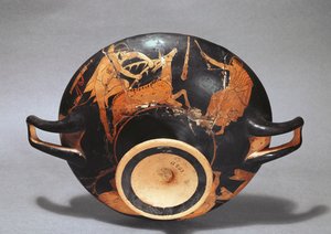 Kylix decorato con Eracle e la Cerva Cerinea da Greek