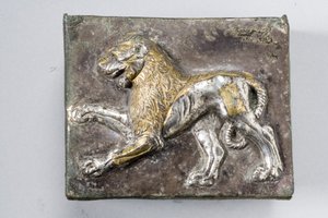 Coperchio di una scatola, ellenistico (argento parzialmente dorato) da Greek
