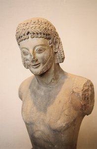 Cavaliere Rampin, statua equestre in marmo, civiltà greca, dettaglio da Greek