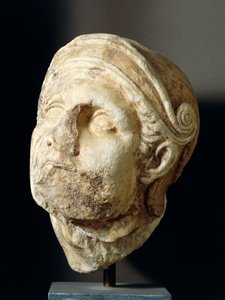 Testa di guerriero di Skopas (340-420 a.C.) dal fronte del Tempio di Atena Alea a Tegea, IV secolo a.C. da Greek