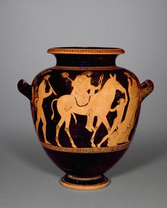 Stamnos a figure rosse attiche, raffigurante il ritorno di Efesto, dal Gruppo di Polignoto, c.440 a.C. da Greek School