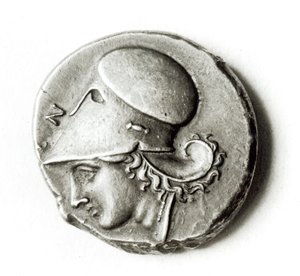 Didracma di Eracle: dritto raffigurante Atena da Greek School