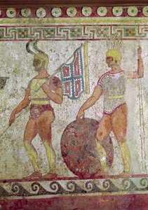 Soldati di fanteria, pittura tombale da Paestum