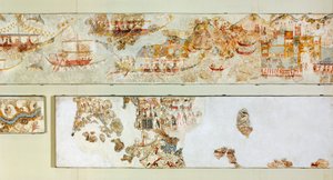 Spedizioni navali, affresco di Akrotiri, Thera (oggi Santorini), Grecia, Civiltà minoica