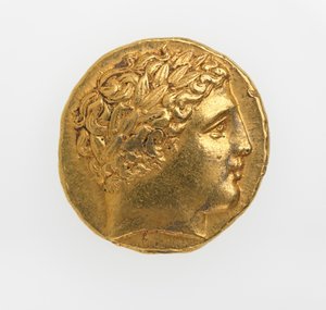 Dritto di uno statere di Filippo II di Macedonia, 359-336 a.C.