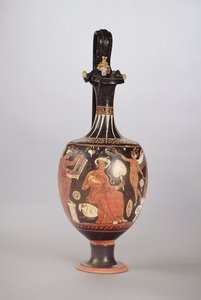 Oinochoe a figure rosse e bianche, c.310 a.C. da Greek School