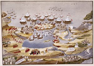 Assedio e battaglia navale, tavola 13 da Storia illustrata della guerra d