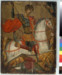 San Giorgio che uccide il Drago, icona, Scuola Creto-Veneziana da Greek School