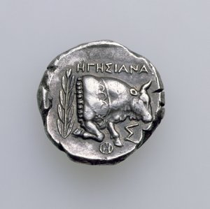 Tetradramma di Samo, Ionia, raffigurante un toro, c.390 a.C. (rovescio)