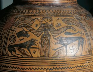 Civiltà greca, anfora beota, da Tebe, (dettaglio) da Greek School