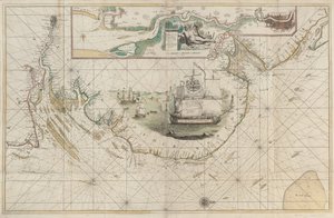 Carta della costa orientale da Barton, Lincolnshire, a Dover, Kent da Greenvile Collins