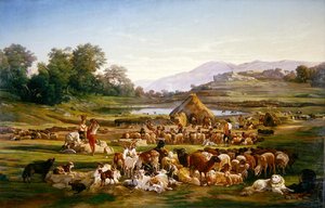 Pastori con pecore da Gregoire Isidore Flacheron
