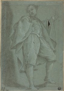 Uomo in piedi con bastone da Gregorio Pagani
