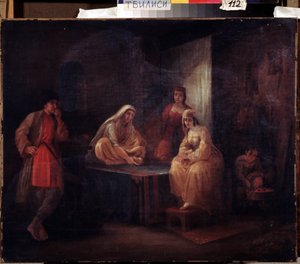 Nella stanza. Scena orientalista con danzatrici di Shamakha in Azerbaigian riunite in un harem da Grigori Grigorevich Gagarin
