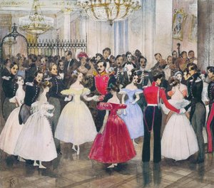 Il ballo nella casa della principessa Maria Baryatinskaya, 1830s da Grigori Grigorevich Gagarin
