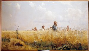Raccolto: contadini russi che falciano il grano da Grigoriy Myasoyedov