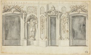 Parete con disegni di caccia da Grinling Gibbons
