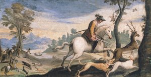 Caccia al cervo e al cinghiale da Guercino