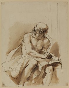 Figura seduta di San Girolamo da Guercino (1591 1666)