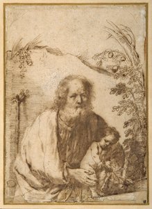 San Giuseppe e il Bambino Gesù che afferra un ramoscello di melo da Guercino