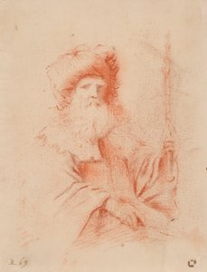 Schizzo di uomo barbuto con turbante da Guercino