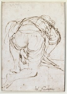 Uomo in ginocchio da Guercino