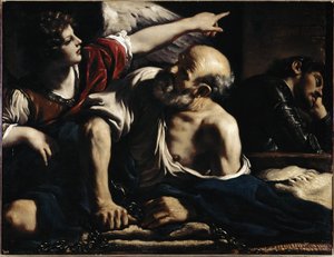 San Pietro liberato da un angelo da Guercino