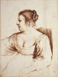 Una donna seduta da Guercino