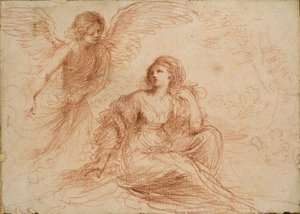 Un angelo appare a Agar e Ismaele, c1653 da Guercino