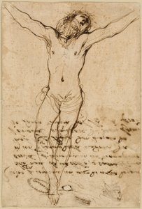 Cristo in croce: Studio per la crocifissione con i santi da Guercino