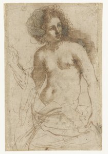 Donna semi-nuda in piedi da Guercino