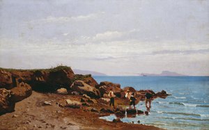 Pescatori sulla costa napoletana, con l