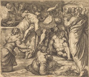 La resurrezione di Lazzaro da Guglielmo Cortese after Tintoretto