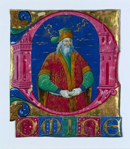 Iniziale D[omine] da un libro corale: Re Salomone, c. 1470-1480 da Guglielmo Giraldi del Magri [or del