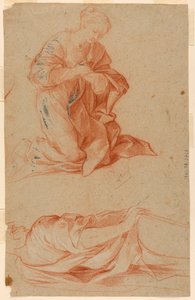Studi della Vergine Maria e di un uomo in piedi da Gugliemo Cortese