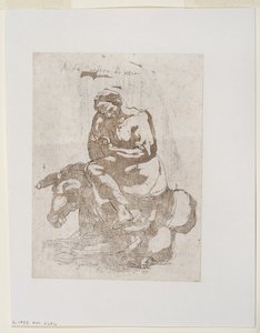 Acidia vestita di nero - Accidia seduta su un asino, c.1793 da Guido (after) Reni