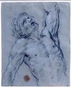 Mezza figura di uomo nudo, si gira indietro, fingendo di soffrire da Guido Reni